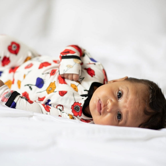 Peregrine Kidswear | Bamboo Footed Sleeper | Mod Poppy - Picture 2 of 2